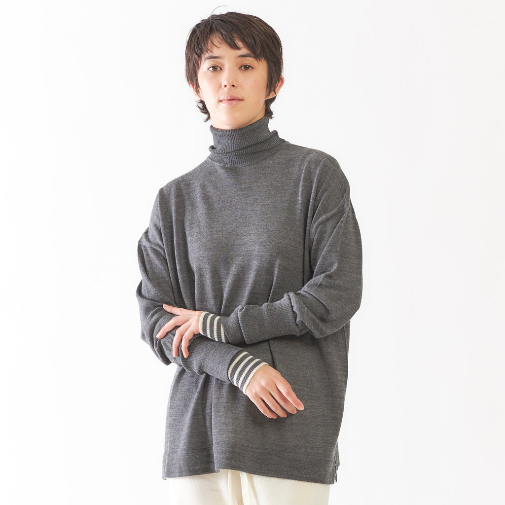 ZERO FLOOR:アクセントボーダープルオーバー/RIT-13