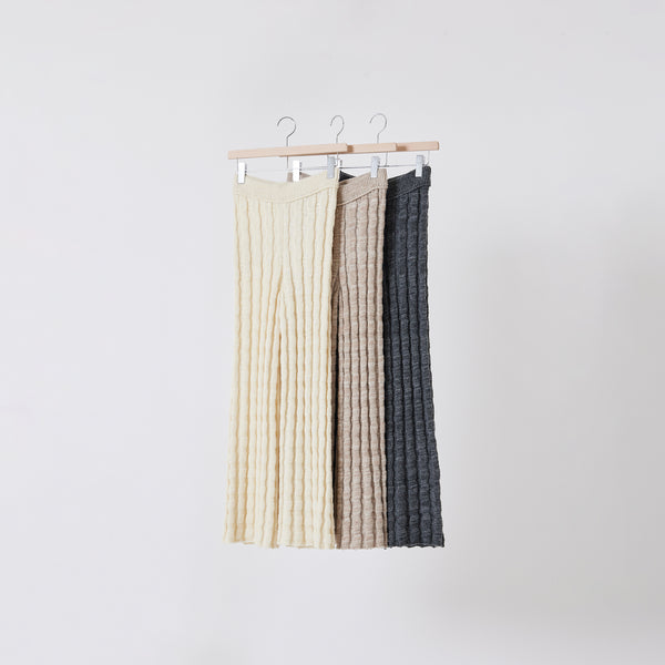 NETENE.：《展示会商品》Wool Slub Knit Wide Pants ウールスラブニットワイドパンツ