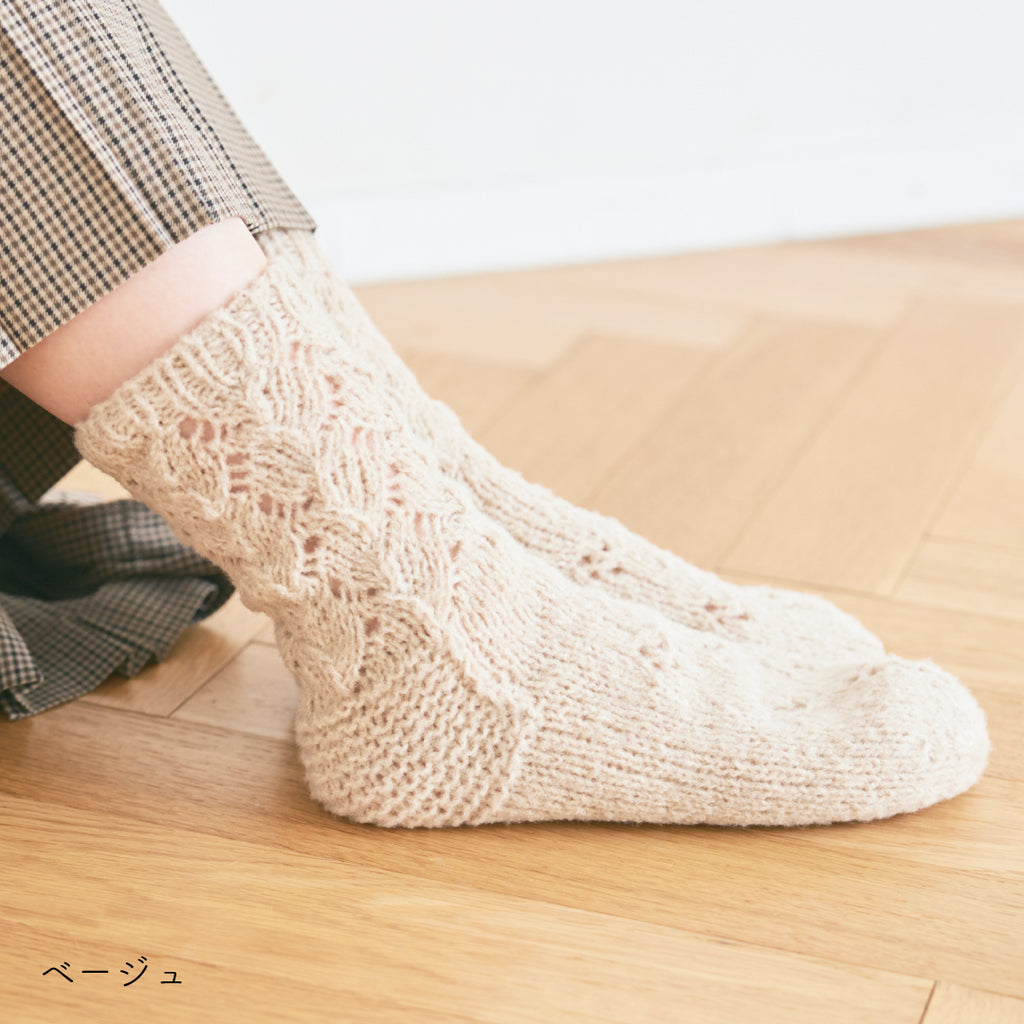 sawada itto：サワダイット-moo-模様編みソックス