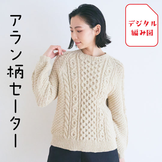 sawada itto：サワダイット-デジタル編み図2105yn-4-アラン柄セーター
