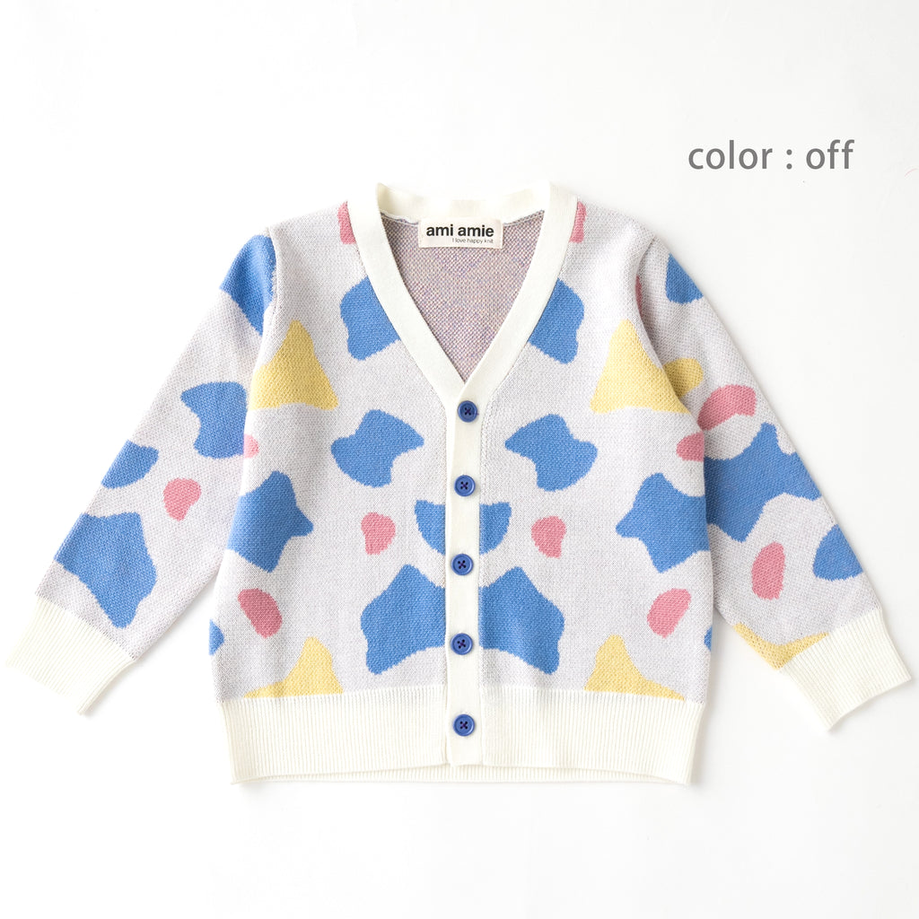 【SALE 30%OFF】ami amie : カラフル牛柄カーディガン/233001