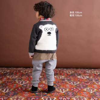 【New Arrival】ami amie : メガネしろくまカーディガン/233004