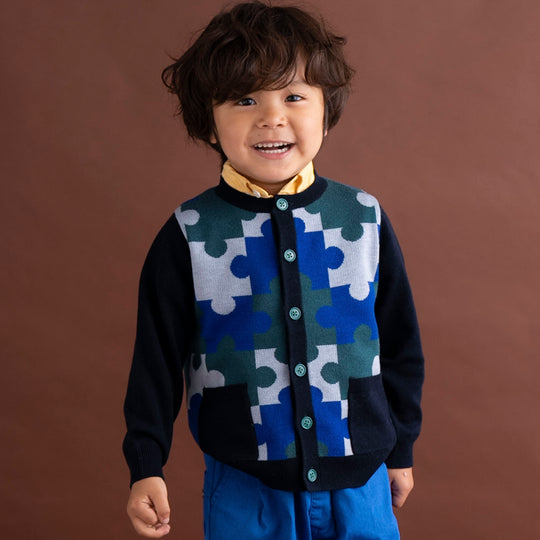 【SALE 30%OFF】ami amie : カラフルパズルカーディガン/233007