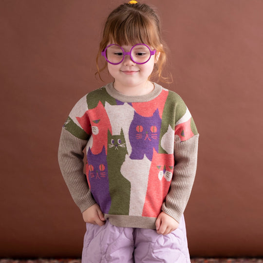 【SALE 30%OFF】ami amie : ねこいっぱいプルオーバー/233016