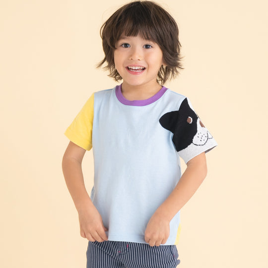 【SALE 30%OFF】ami amie : フレブルニット袖Tシャツ/241016