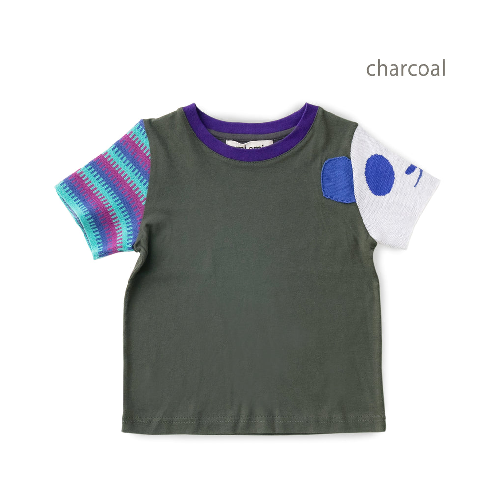 【SALE 30%OFF】ami amie : パンダニット袖Tシャツ/241017
