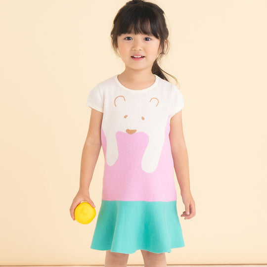 【SALE 30%OFF】ami amie : くまの裾フレアワンピース/241022