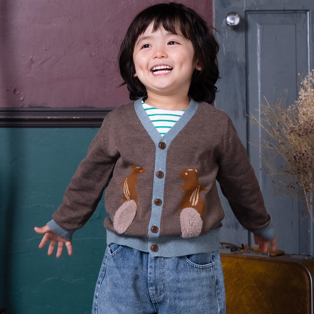 【SALE 30%OFF / キッズ&ママサイズ】ami amie : リスカーディガン/243002