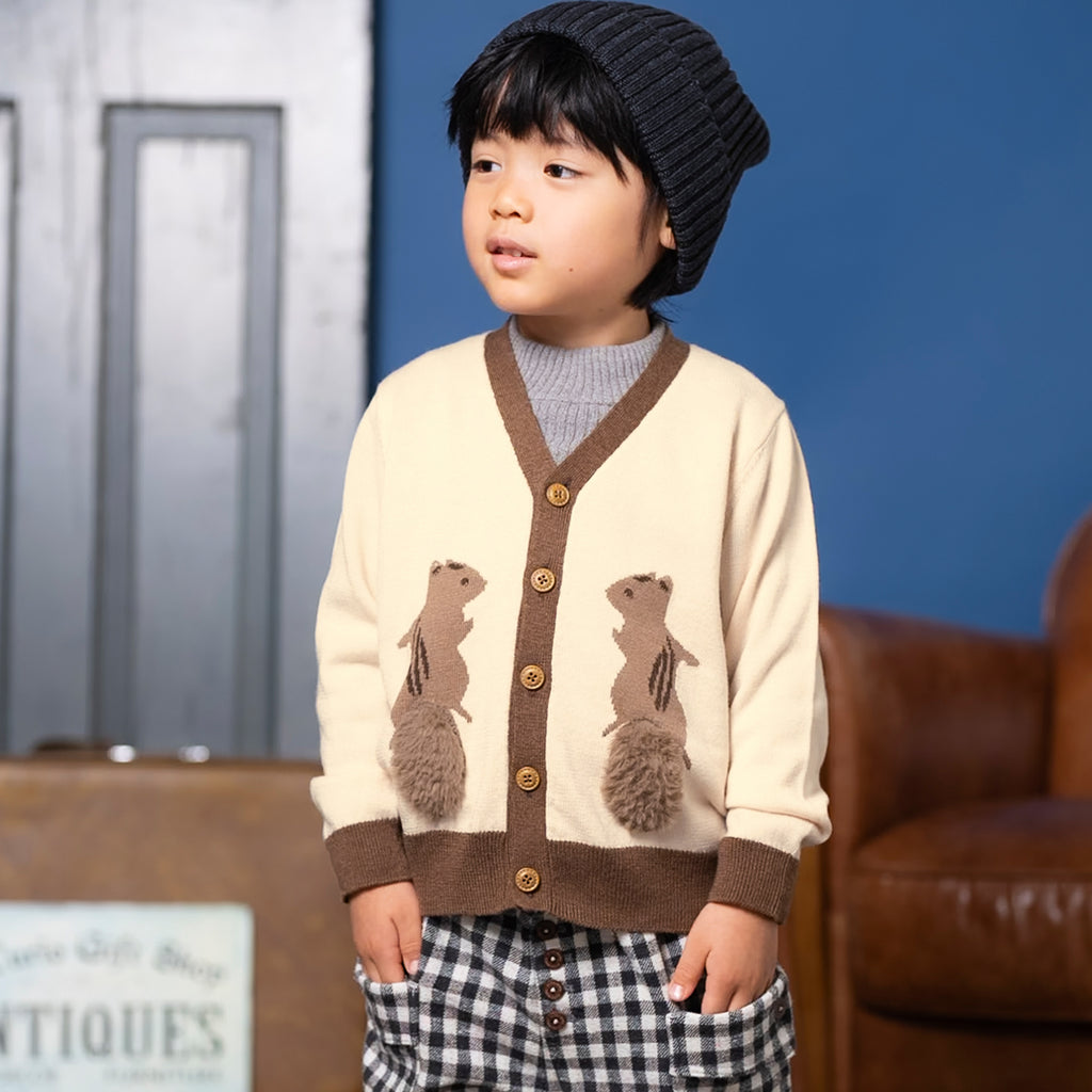 【SALE 30%OFF / キッズ&ママサイズ】ami amie : リスカーディガン/243002