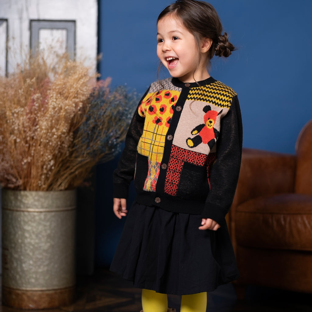 【SALE 30%OFF / キッズ&ママサイズ】ami amie :くまカーディガン/243009