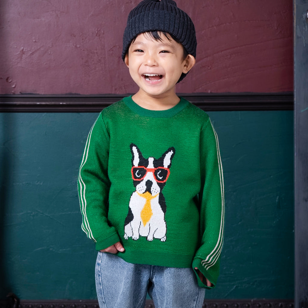 【SALE 30%OFF / キッズ&ママサイズ】ami amie : フレンチブルドッグのプルオーバー/243012