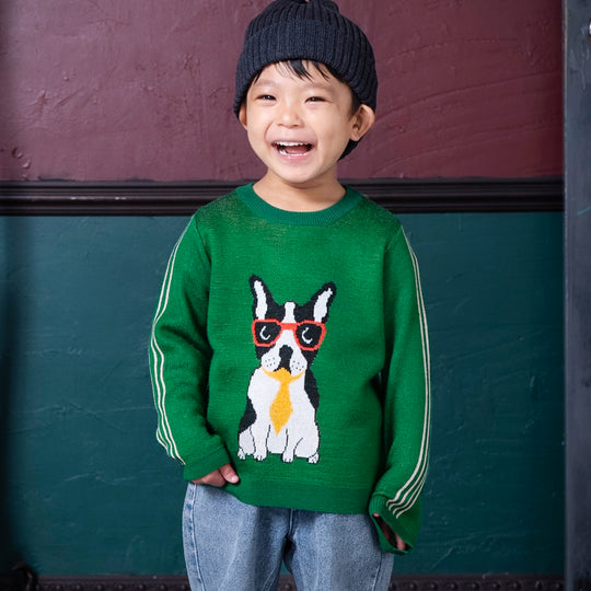 【SALE 30%OFF / キッズ&ママサイズ】ami amie : フレンチブルドッグのプルオーバー/243012