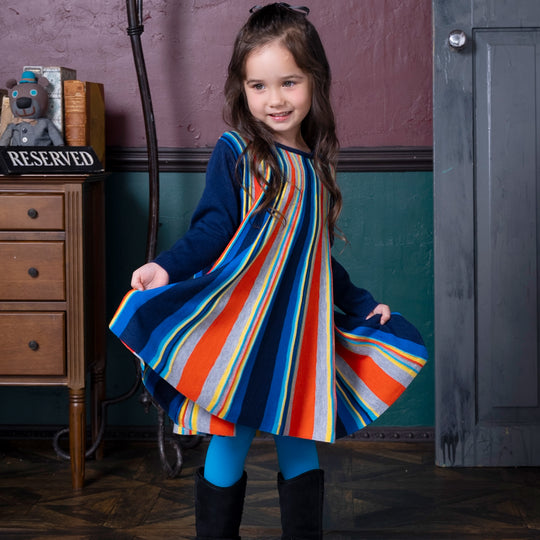 【SALE 30%OFF】ami amie : ストライプAラインワンピース/243022