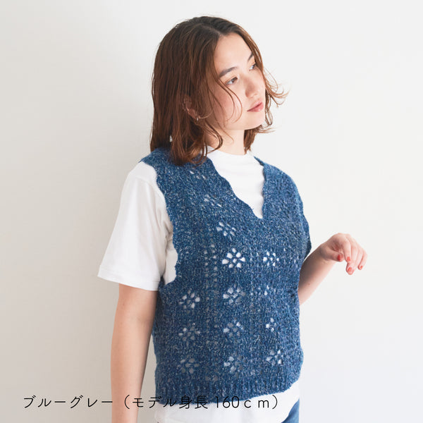 sawada itto：サワダイット-moo-お花模様の透かし編みベスト