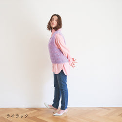 sawada itto：サワダイット-moo-お花模様の透かし編みベスト