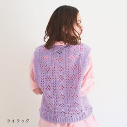 sawada itto：サワダイット-moo-お花模様の透かし編みベスト