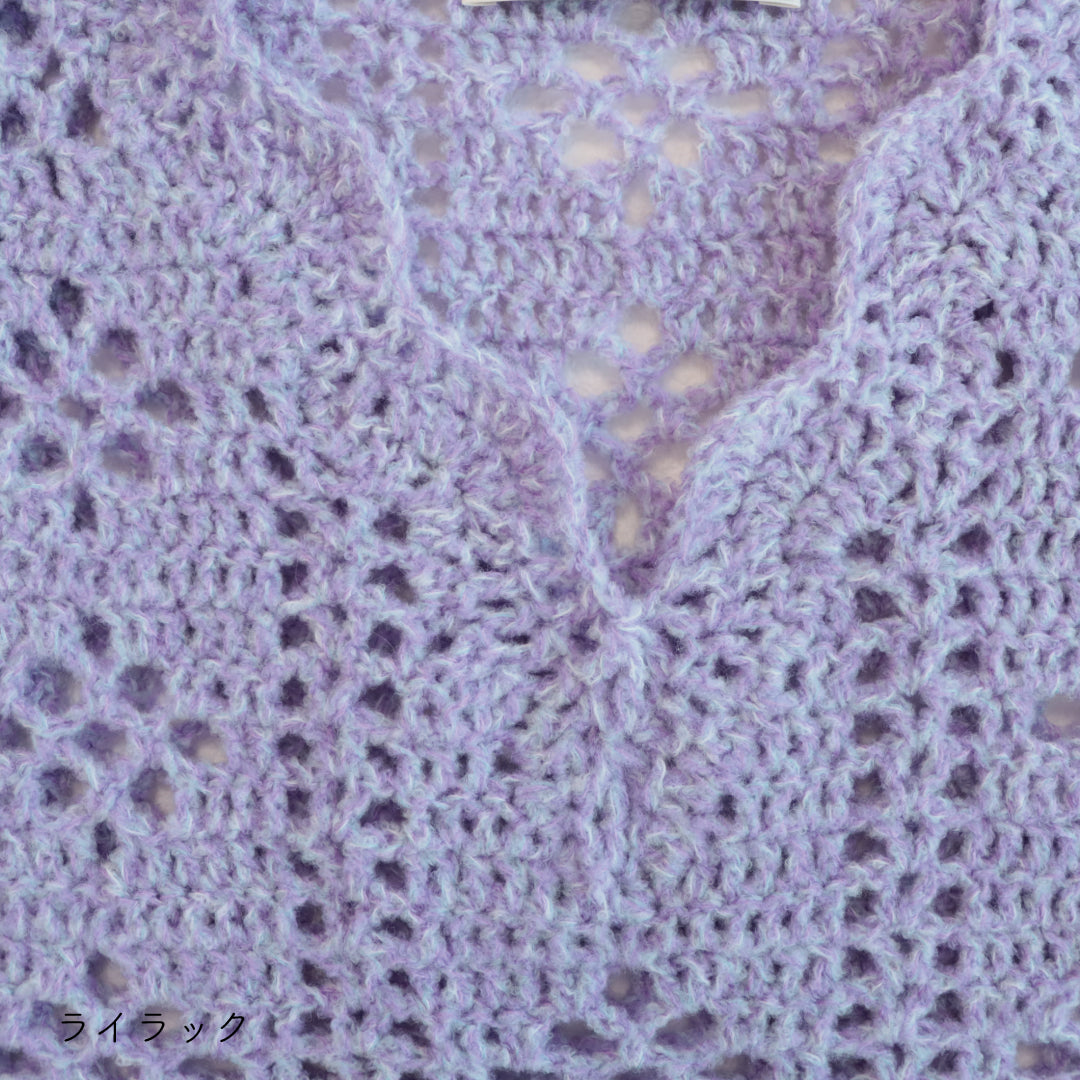 sawada itto：サワダイット-moo-お花模様の透かし編みベスト