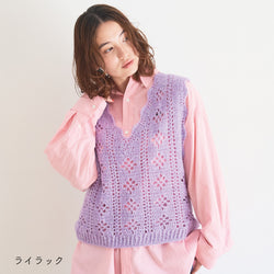 sawada itto：サワダイット-moo-お花模様の透かし編みベスト