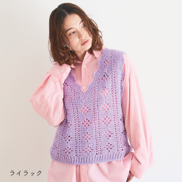 sawada itto：サワダイット-moo-お花模様の透かし編みベスト