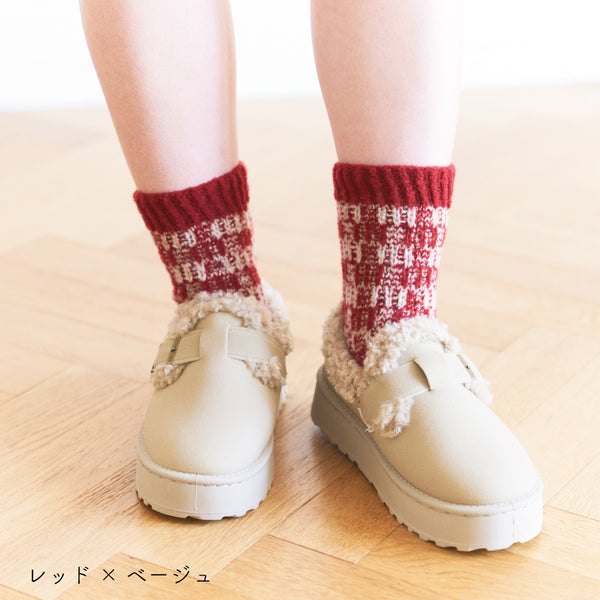 sawada itto：サワダイット-moo-ギンガムチェックソックス