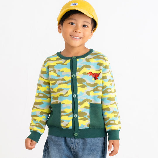 【SALE 30%OFF】ami amie :迷彩ダイナソーカーディガン/251008