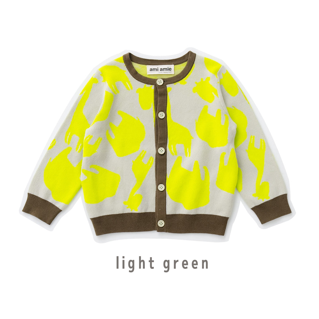 【SALE 30%OFF / キッズ＆ママサイズ】ami amie : アニマルシルエットカーディガン/251010