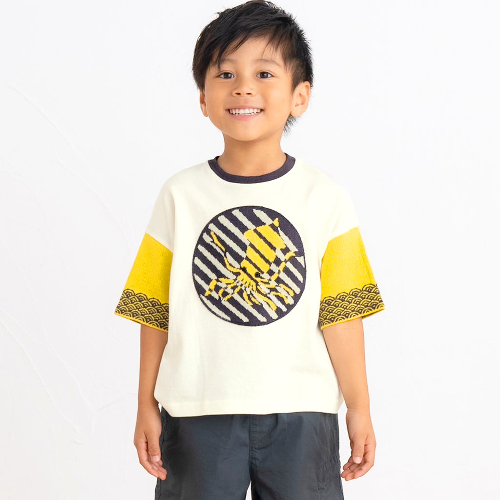 【SALE 30%OFF】ami amie :イカボーダーワイドTシャツ/251012