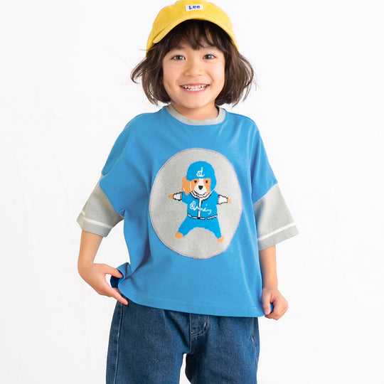 【SALE 30%OFF / キッズ＆ママサイズ】ami amie :デコポン犬ワイドTシャツ/251014