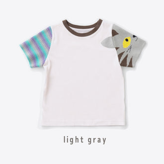 【New Arrival】ami amie :ねこニット袖Tシャツ/251016