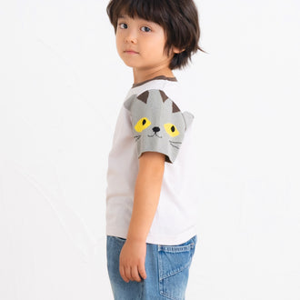 【New Arrival】ami amie :ねこニット袖Tシャツ/251016