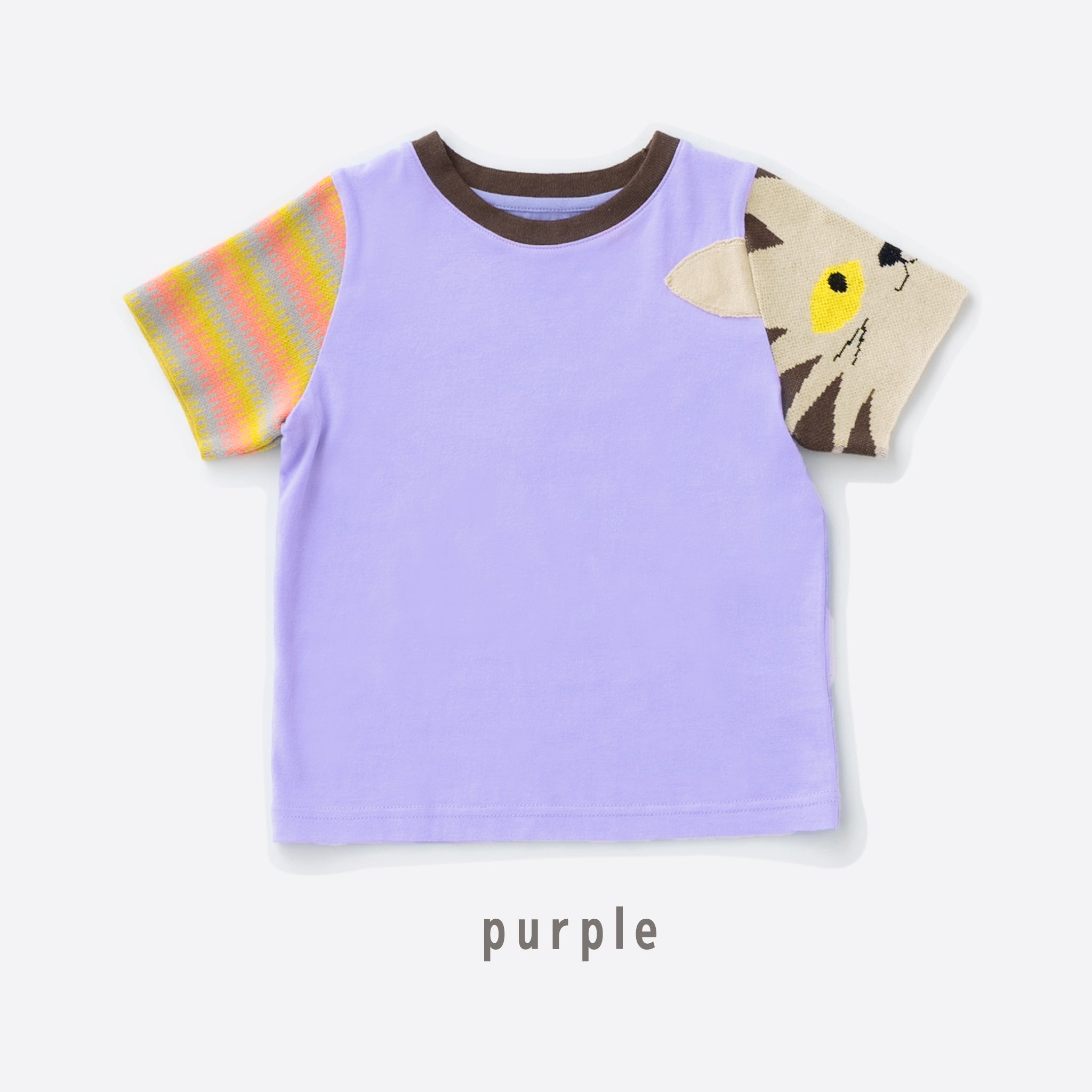 【New Arrival】ami amie :ねこニット袖Tシャツ/251016