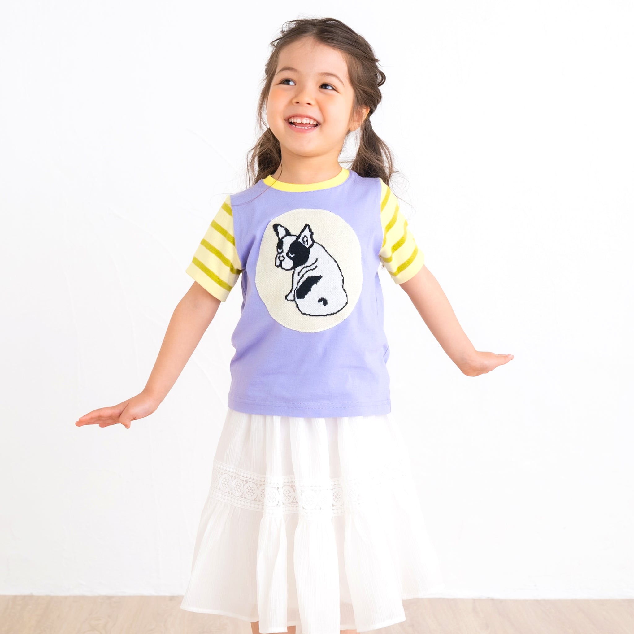 【New Arrival /ママサイズ 新入荷】ami amie :フレンチブルドッグTシャツ/251020