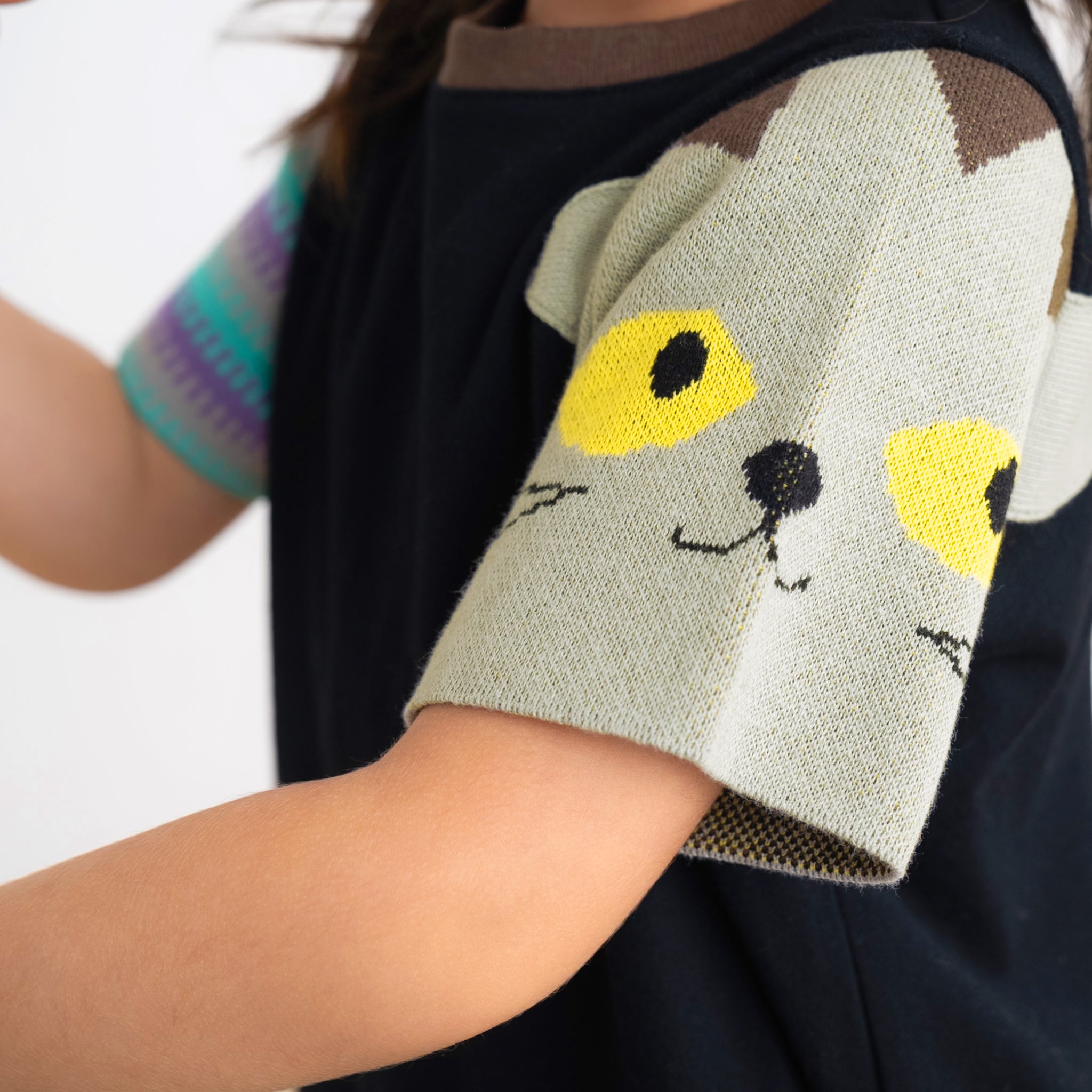 【New Arrival】ami amie :ねこニット袖ワンピース/251022