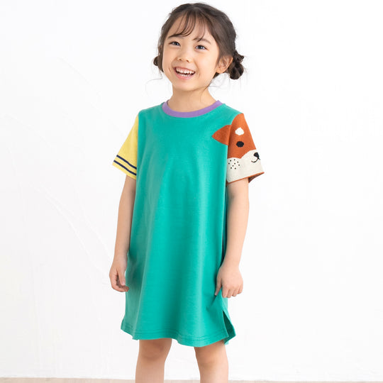 【SALE 30%OFF】ami amie :柴犬ニット袖ワンピース/251023