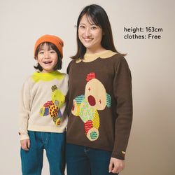 【New Arrival / キッズ&ママサイズ】ami amie : カラフルくまプルオーバー/253009
