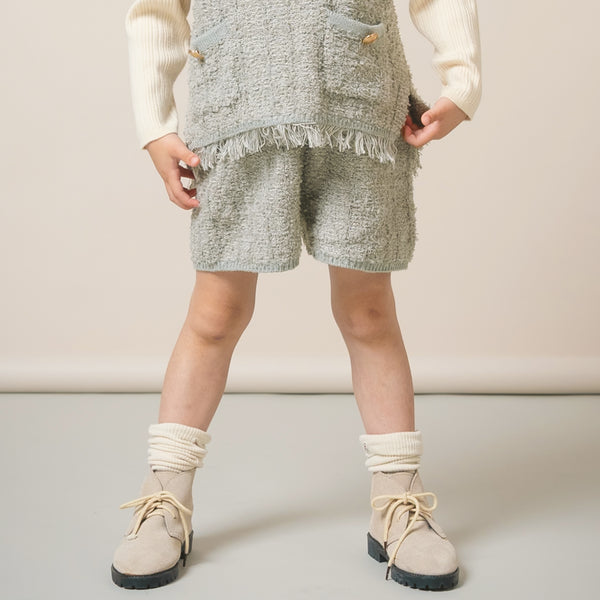 【New Arrival】ami amie : ツイード風ニットショートパンツ/253019