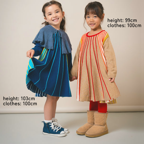 【New Arrival / キッズ&ママサイズ】ami amie : マルチカラーストライプAラインワンピース/253022