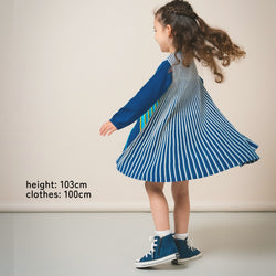 【New Arrival / キッズ&ママサイズ】ami amie : マルチカラーストライプAラインワンピース/253022