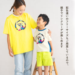 【New Arrival / キッズ&ママサイズ】ami amie : キツネザルアートTシャツ/261005