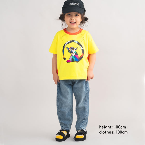 【New Arrival / キッズ&ママサイズ】ami amie : キツネザルアートTシャツ/261005