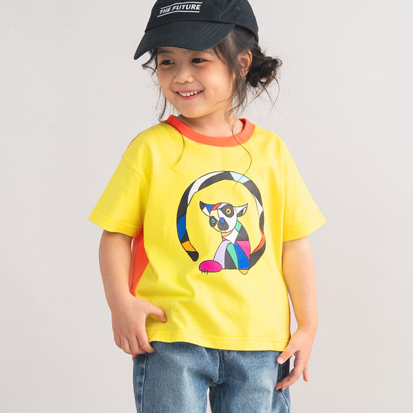 【New Arrival / キッズ&ママサイズ】ami amie : キツネザルアートTシャツ/261005