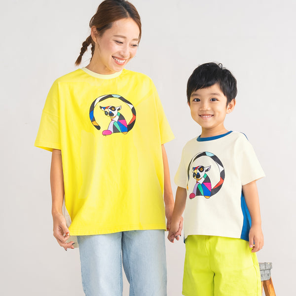 【New Arrival / キッズ&ママサイズ】ami amie : キツネザルアートTシャツ/261005