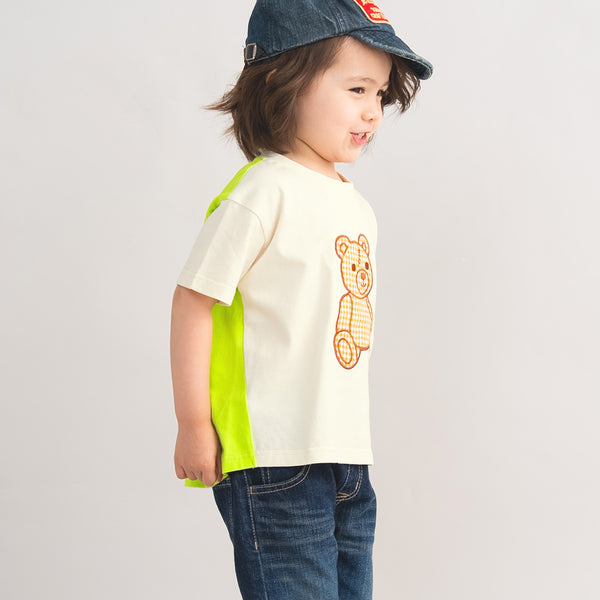 【New Arrival / キッズ&ママサイズ】ami amie : キズクマ刺繍Tシャツ/261008