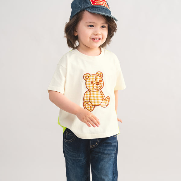 【New Arrival / キッズ&ママサイズ】ami amie : キズクマ刺繍Tシャツ/261008