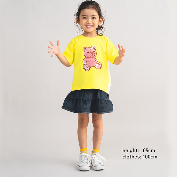 【New Arrival / キッズ&ママサイズ】ami amie : キズクマ刺繍Tシャツ/261008