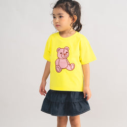 【New Arrival / キッズ&ママサイズ】ami amie : キズクマ刺繍Tシャツ/261008