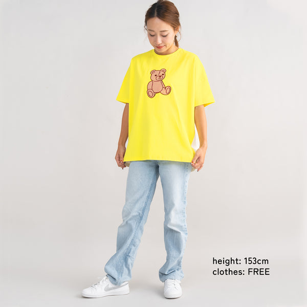 【New Arrival / キッズ&ママサイズ】ami amie : キズクマ刺繍Tシャツ/261008