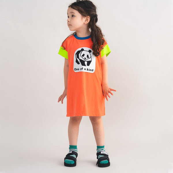 【New Arrival】ami amie : パンダフレンチスリーブTシャツワンピース/261011