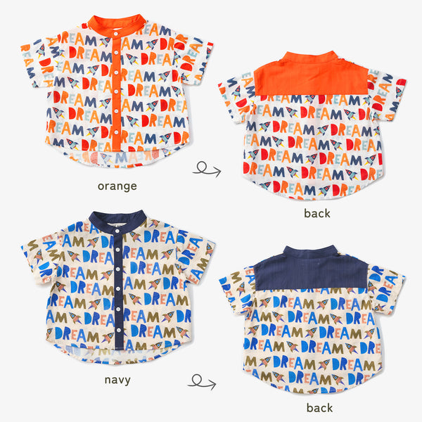 【New Arrival】ami amie : バンドカラー半袖シャツ/261016