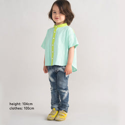 【New Arrival】ami amie : バンドカラー半袖シャツ/261016